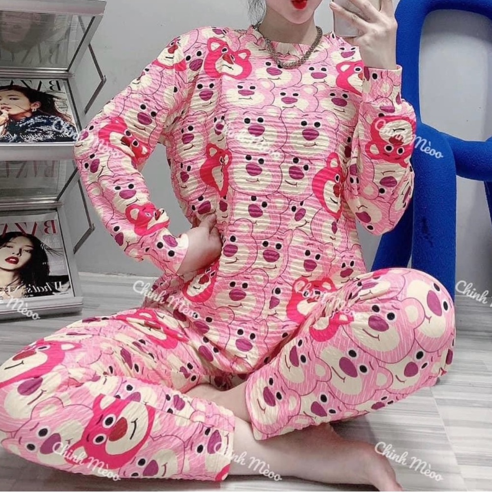 Teddy bear cartoons pajamas set